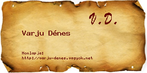 Varju Dénes névjegykártya